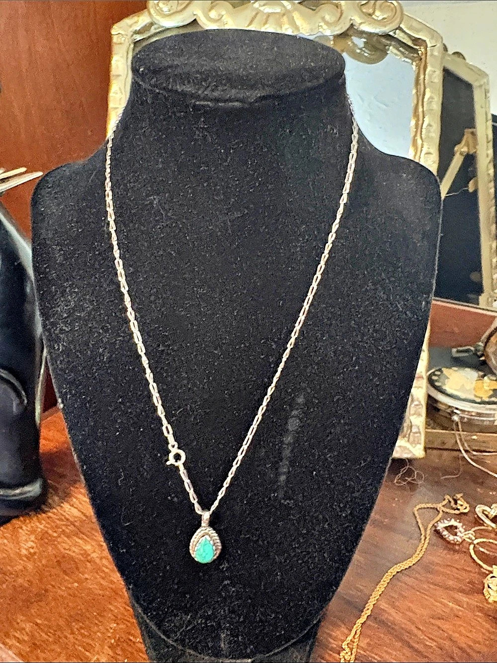 Sterling Silver and turquoise Pendant Necklace - Picture 2 of 8